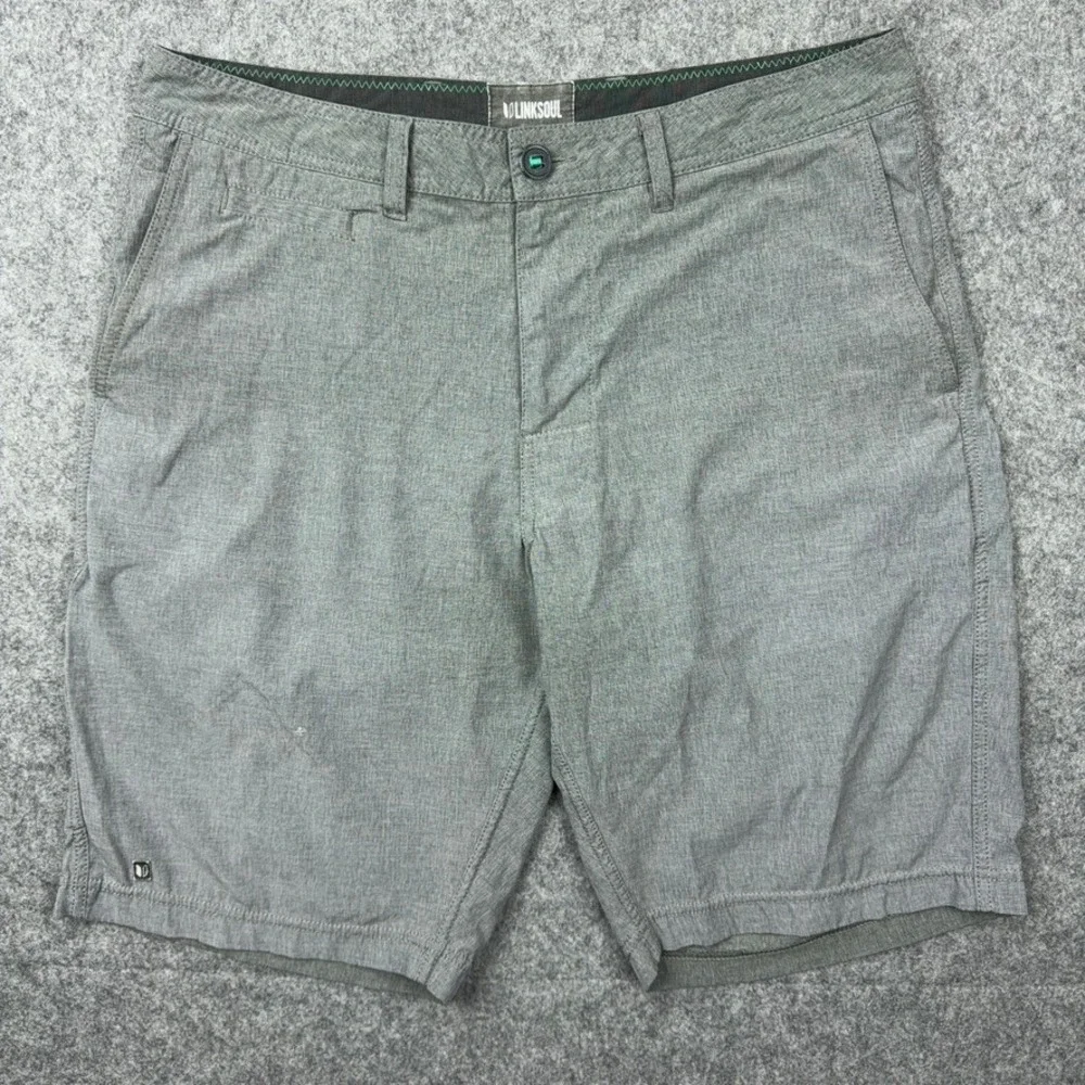 Linksoul Golf Shorts Mens 34 Gray Boardwalker Performance Stretch Hiking Casual‎